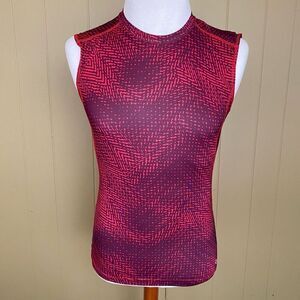 Xersion men M compression fit sleeveless athletic shirt red & burgundy